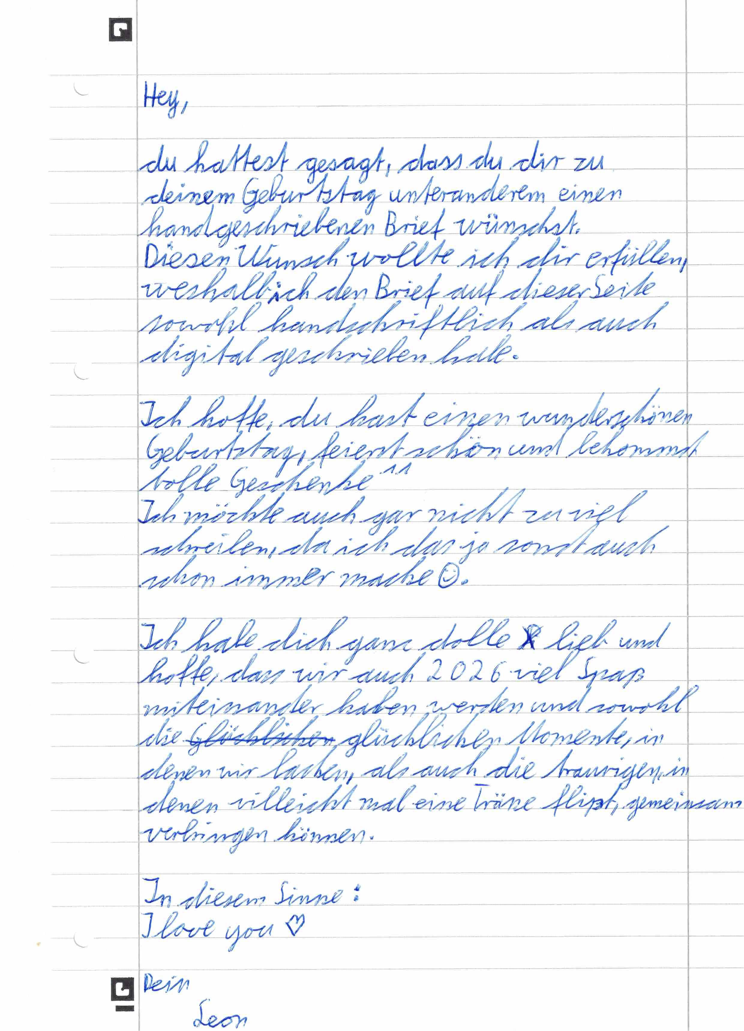 Handgeschriebener Brief